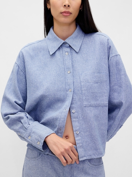 Image number 4 showing, Linen-Cotton Oversized Shirt