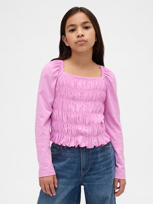 Image number 1 showing, Kids Smocked Square-Neck Top