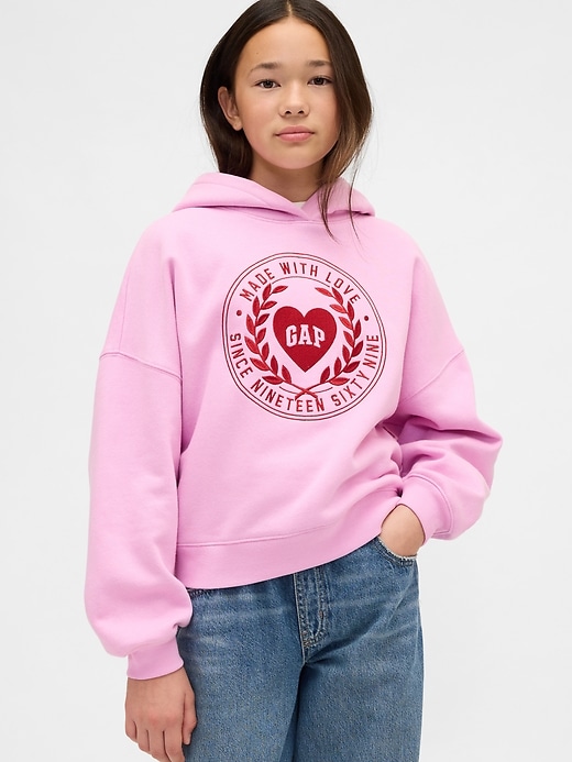 Image number 1 showing, Kids VintageSoft Oversized Heart Logo Hoodie