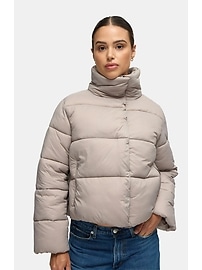 Image number 1 showing, Ingrid and Isabel Cloud Crop Side Zip Maternity Puffer Jacket
