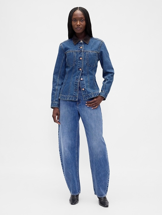 Image number 2 showing, Fitted Longline Denim Jacket