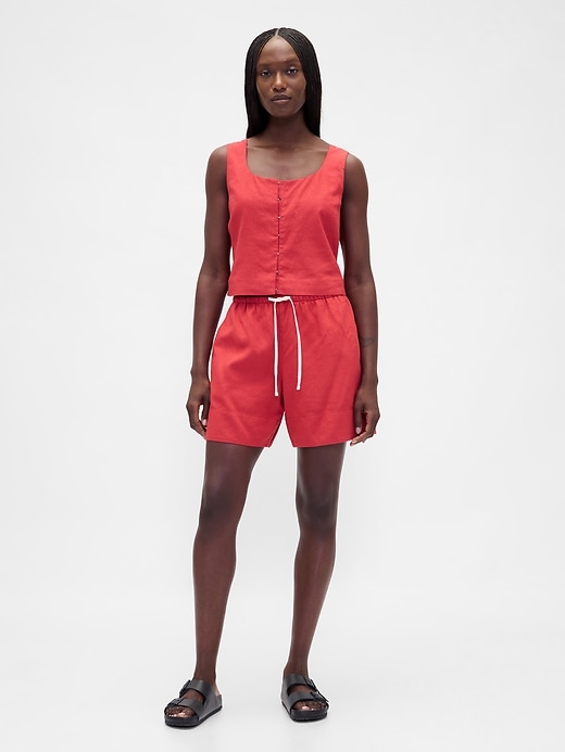 Image number 1 showing, Linen-Blend Easy Shorts