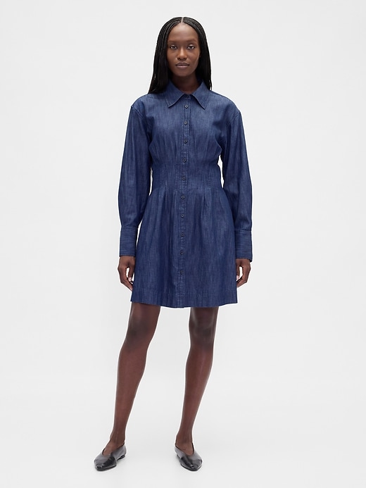 Image number 1 showing, Pleated Mini Shirtdress
