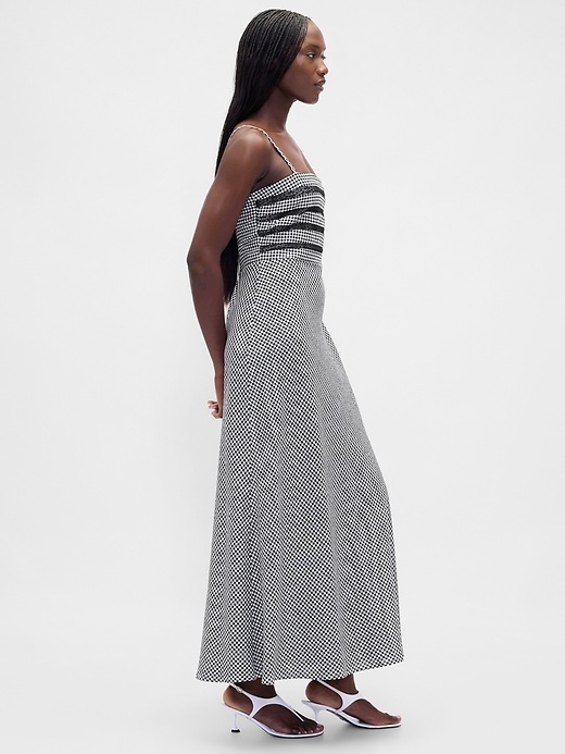 Image number 3 showing, Linen-Blend Lace Inset Maxi Dress