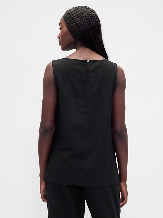 Image number 3 showing, Linen-Blend Shell Tank Top