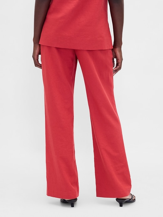 Image number 4 showing, Low Rise Linen-Blend Flare Pants