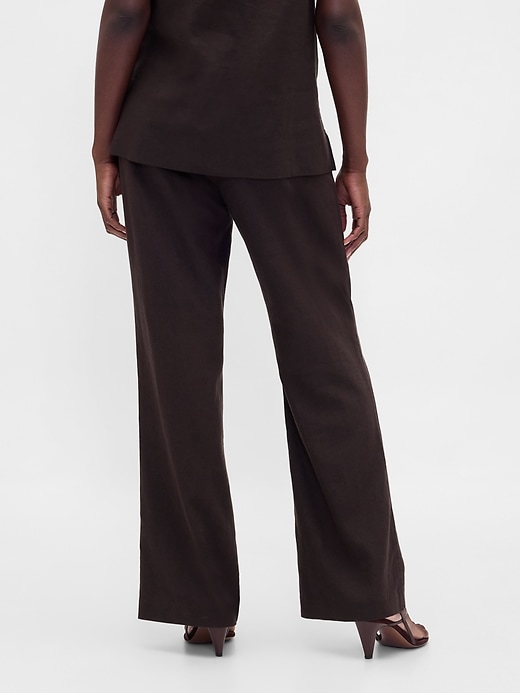Image number 4 showing, Low Rise Linen-Blend Flare Pants