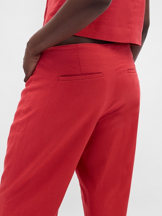 Image number 6 showing, Low Rise Linen-Blend Flare Pants