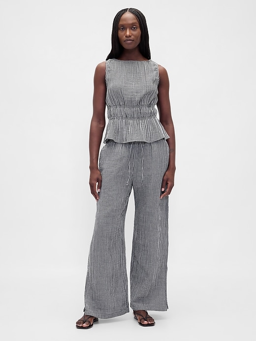Image number 1 showing, Cotton Gauze Easy Split-Hem Pants