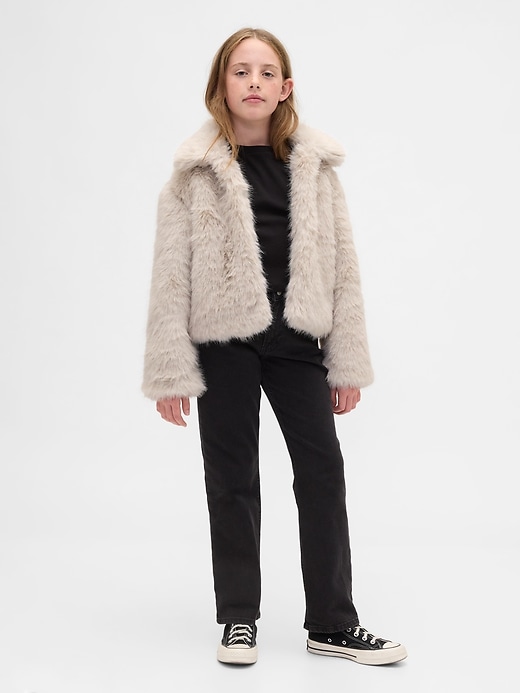 Image number 4 showing, Kids Recycled Faux Fur Crop Coat