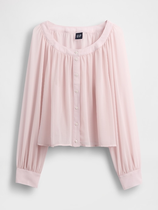 Image number 4 showing, Sheer Button-Front Top