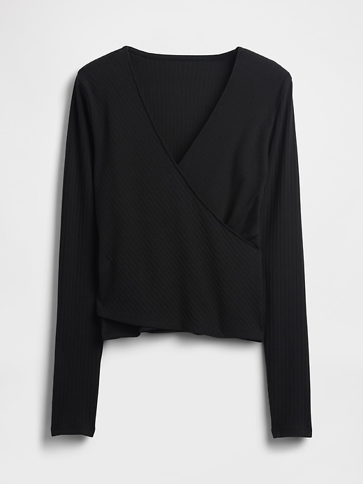 Image number 1 showing, Modern Wide Rib Wrap V-Neck T-Shirt