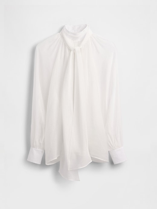 Image number 5 showing, GapStudio Sheer Bow Shirt