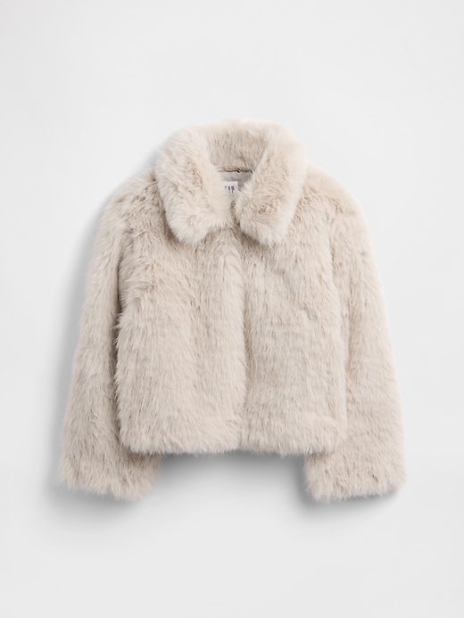 Image number 2 showing, Kids Recycled Faux Fur Crop Coat