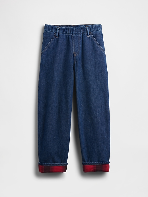 Image number 7 showing, Stranger Things Kids Flannel-Lined Carpenter Baggy Jeans