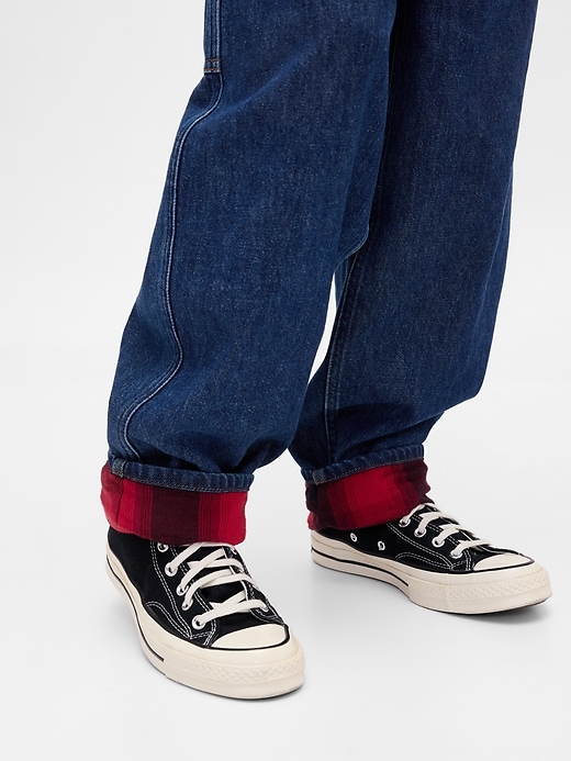 Image number 5 showing, Stranger Things Kids Flannel-Lined Carpenter Baggy Jeans