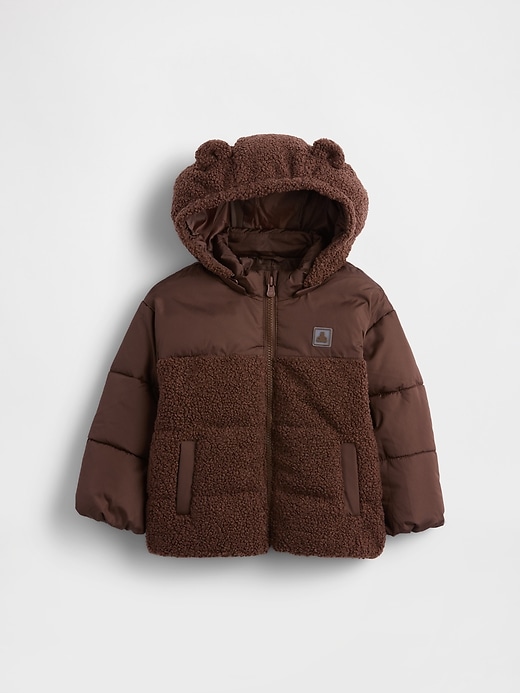 Image number 2 showing, Baby & Toddler Recycled Sherpa Bear Puffer Jacket