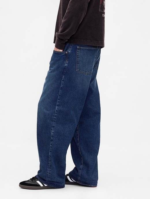 Image number 5 showing, Stranger Things Adult Flannel-Lined Extra Baggy Jeans