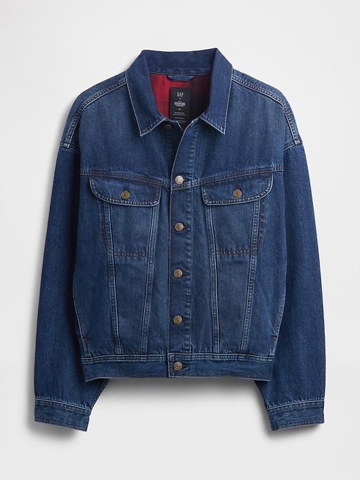 Image number 7 showing, Stranger Things Adult Flannel-Lined Icon Denim Jacket