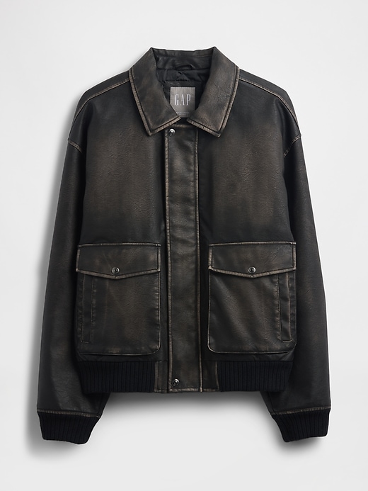 Image number 8 showing, Recycled Vegan Leather Bomber Jacket