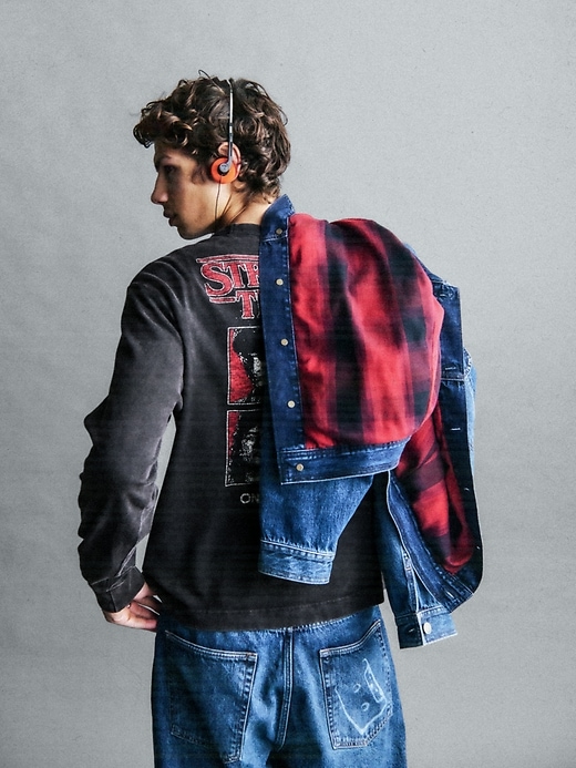 Image number 8 showing, Stranger Things Adult Flannel-Lined Icon Denim Jacket