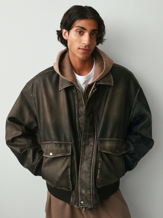 Image number 6 showing, Recycled Vegan Leather Bomber Jacket