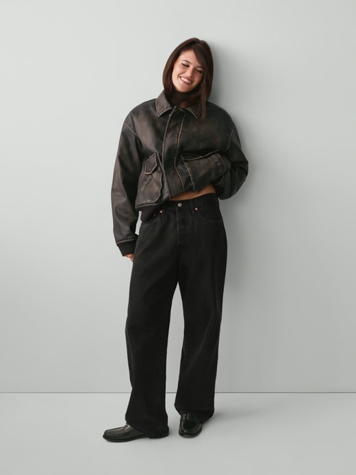 Image number 7 showing, Recycled Vegan Leather Bomber Jacket