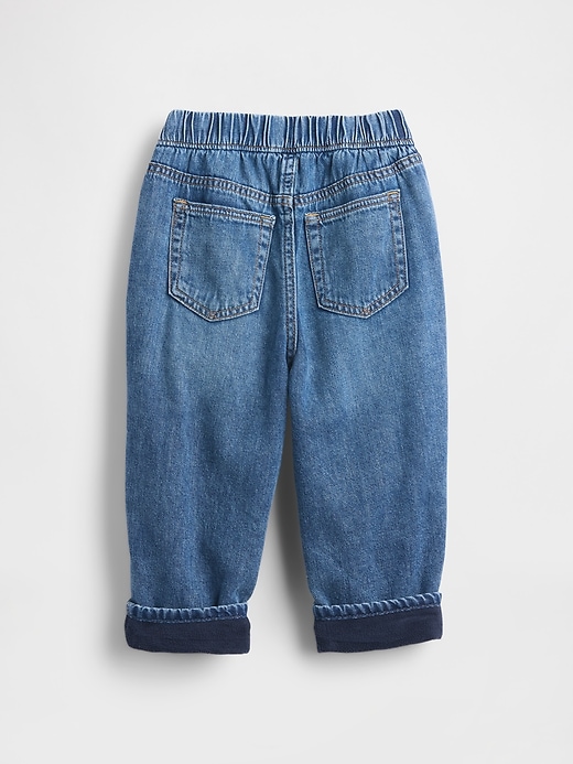 Image number 2 showing, Baby & Toddler Cozy-Lined Barrel Jeans