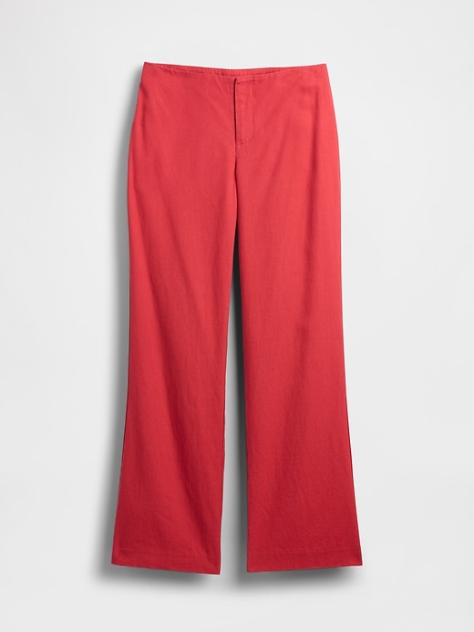 Image number 5 showing, Low Rise Linen-Blend Flare Pants