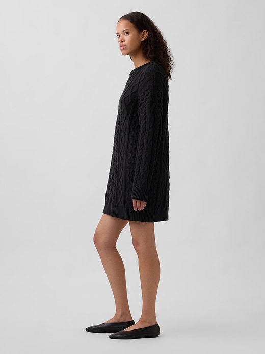 Image number 3 showing, Cable-Knit Mini Sweater Dress