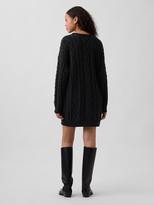 Image number 2 showing, Cable-Knit Mini Sweater Dress