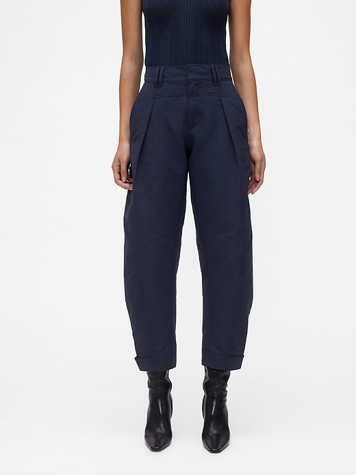Image number 3 showing, GapStudio High Rise Barrel Trousers
