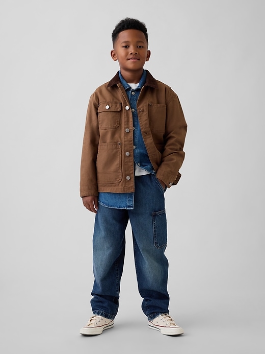 Image number 1 showing, Kids Brushed Easy Carpenter Jeans