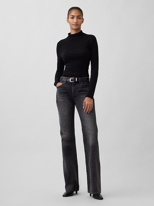 Image number 1 showing, Mid Rise Rigid Relaxed Flare Jeans