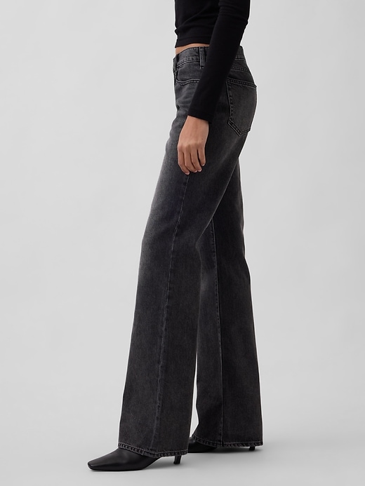 Image number 3 showing, Mid Rise Rigid Relaxed Flare Jeans