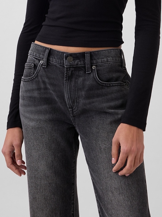 Image number 6 showing, Mid Rise Rigid Relaxed Flare Jeans