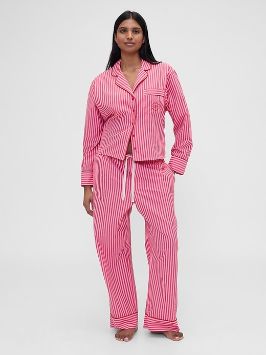 Image number 1 showing, Gap × Summer Fridays Relaxed Poplin Stripe PJ Pants