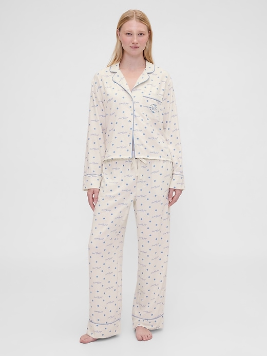 Image number 1 showing, Gap × Summer Fridays Relaxed Flannel Dotted PJ Pants