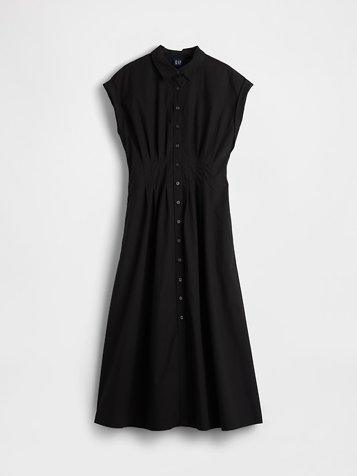 Image number 5 showing, Poplin Cinched Midi Shirtdress