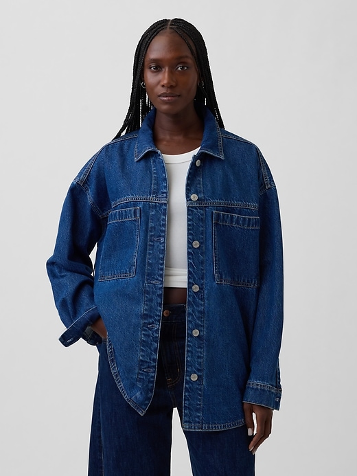 Image number 1 showing, Oversized Denim Shirt Jacket