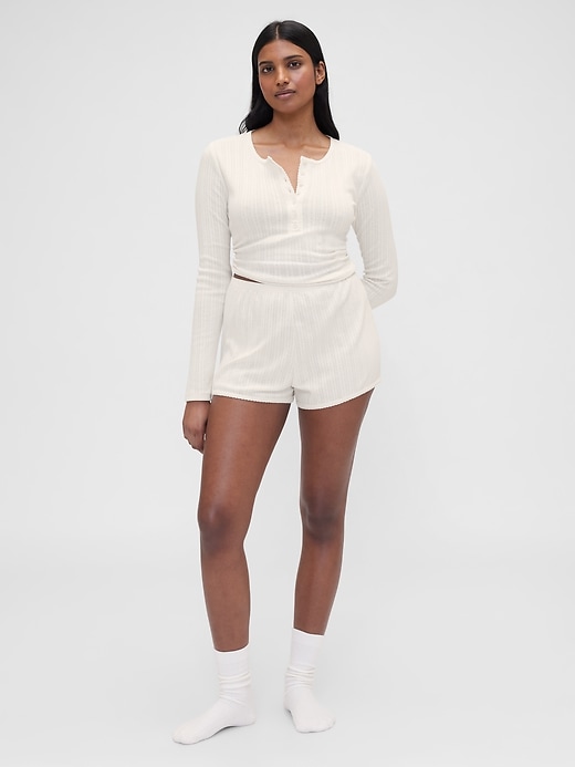 Image number 1 showing, Gap × Summer Fridays Pointelle PJ Shorts