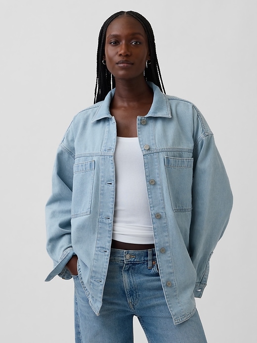 Image number 1 showing, Oversized Denim Shirt Jacket