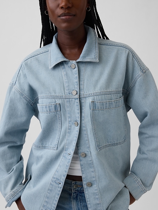 Image number 4 showing, Oversized Denim Shirt Jacket