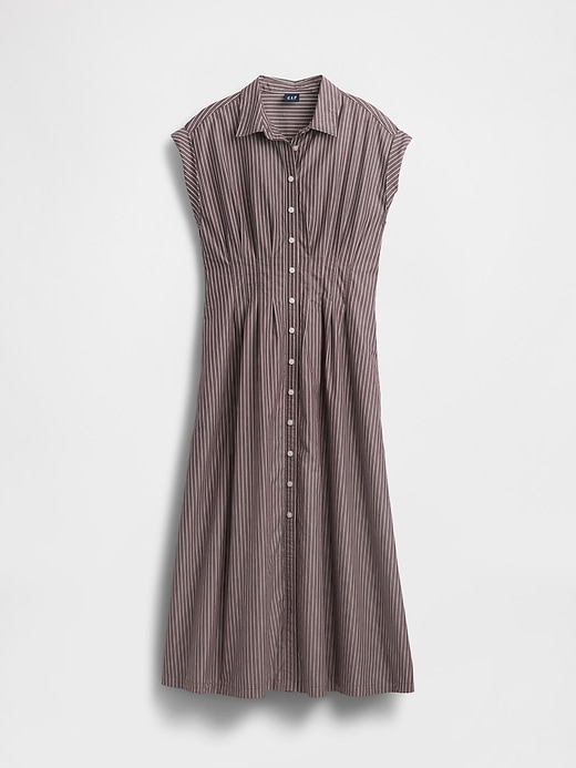 Image number 5 showing, Poplin Cinched Midi Shirtdress