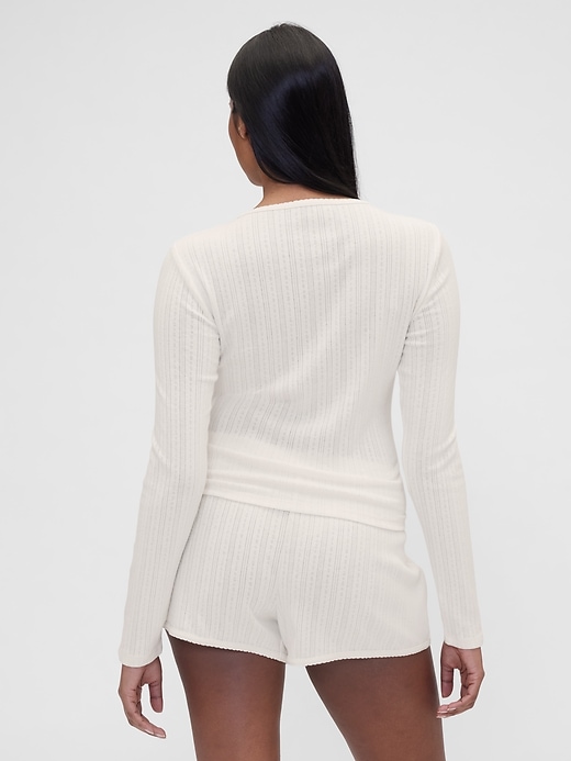 Image number 3 showing, Gap × Summer Fridays Pointelle Henley PJ Top
