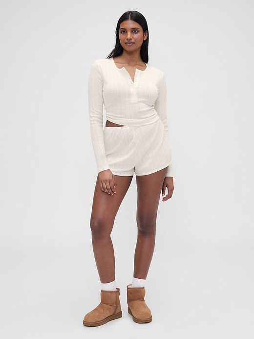 Image number 4 showing, Gap × Summer Fridays Pointelle Henley PJ Top