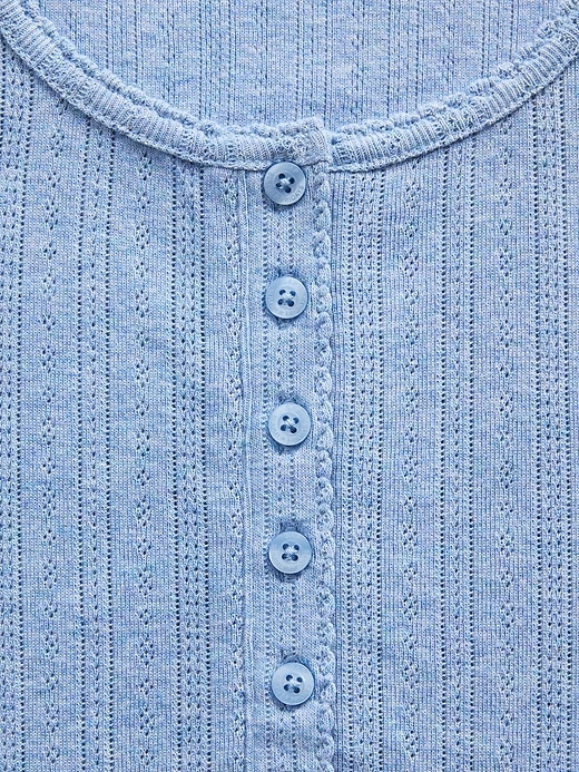 Image number 4 showing, Gap × Summer Fridays Pointelle Henley PJ Top