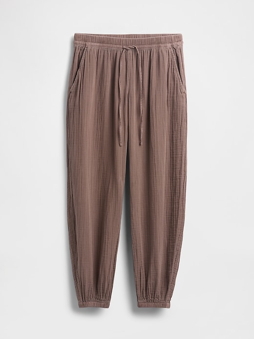 Image number 5 showing, Cotton Gauze Barrel Joggers