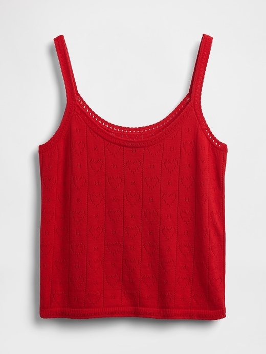 Image number 7 showing, Lightweight CashSoft Pointelle Heart PJ Tank Top