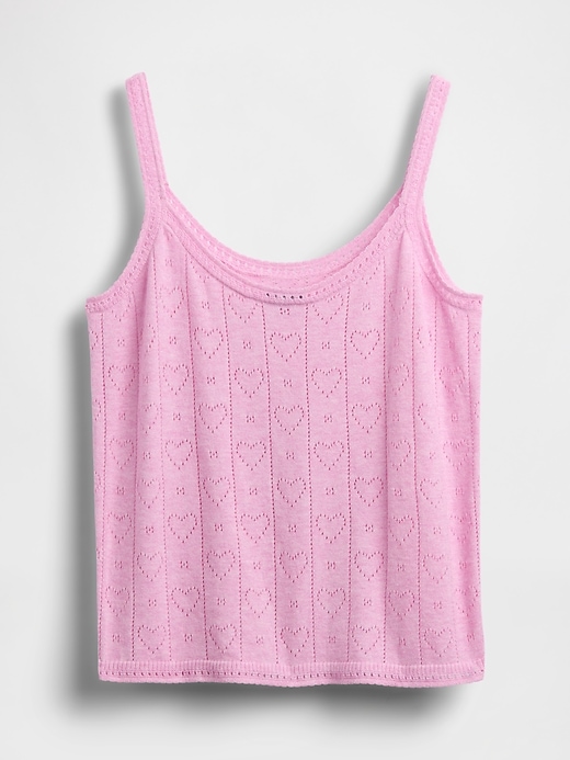 Image number 5 showing, Lightweight CashSoft Pointelle Heart PJ Tank Top